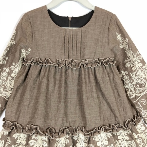 Isabella & Chloe Embroidery Ribbon Ruffle Dress - Picture 3 of 8